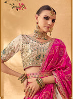 Monjolika Fashion Multicolor Banarasi Silk Wedding Wear Lehenga With Embroidery Work | Grocsy