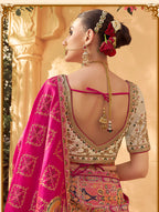 Monjolika Fashion Multicolor Banarasi Silk Wedding Wear Lehenga With Embroidery Work | Grocsy