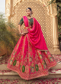Monjolika Fashion Hot Pink Banarasi Silk Wedding Wear Lehenga With Embroidery Work | Grocsy
