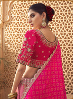 Monjolika Fashion Onion Pink Banarasi Silk Wedding Wear Lehenga With Embroidery Work | Grocsy