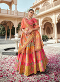 Monjolika Fashion Rani Pink Premium Banarasi Silk With Zarkan & Cutwork Wedding Wear Lehenga | Grocsy