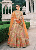 Monjolika Fashion Cream Silk Bridal With Sequins And Moti Work Lehenga | Grocsy