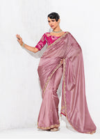 Monjolika Fashion Pink Fancy Fabric Embroidered Contemporary Saree | Grocsy