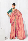 Monjolika Fashion Pink Fancy Fabric Embroidered Contemporary Saree | Grocsy
