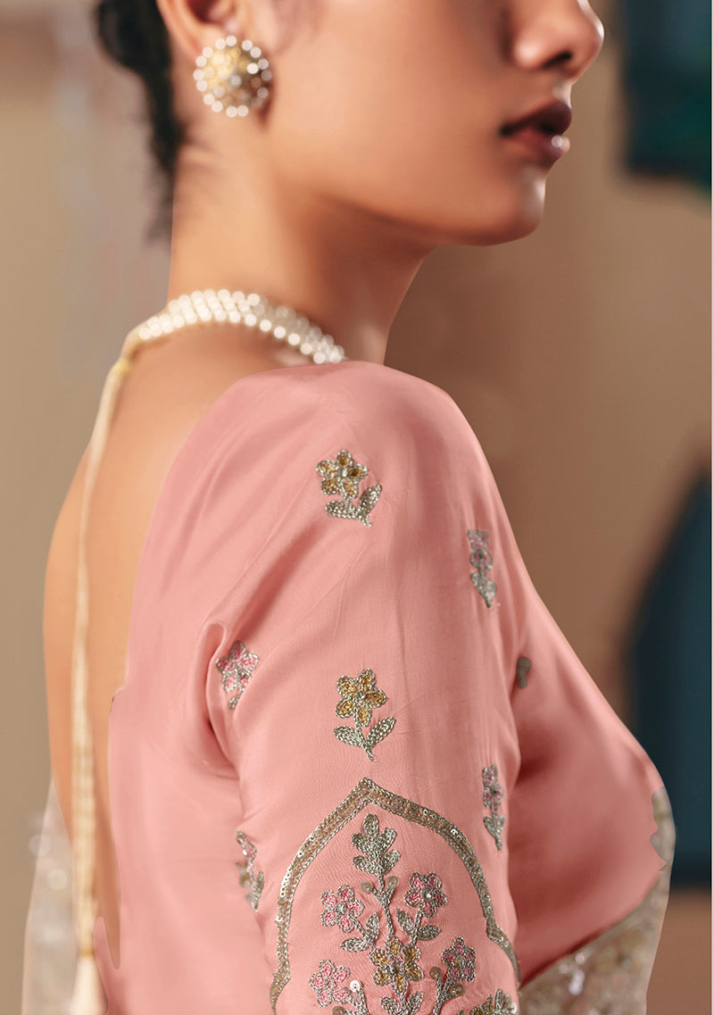 Monjolika Fashion Embroidered Cream Fancy Fabric Party Designer Saree | Grocsy