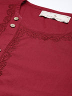 House of Pataudi Jashn Floral Embroidered Yoke Design Thread Work Angrakha Kurta | Grocsy