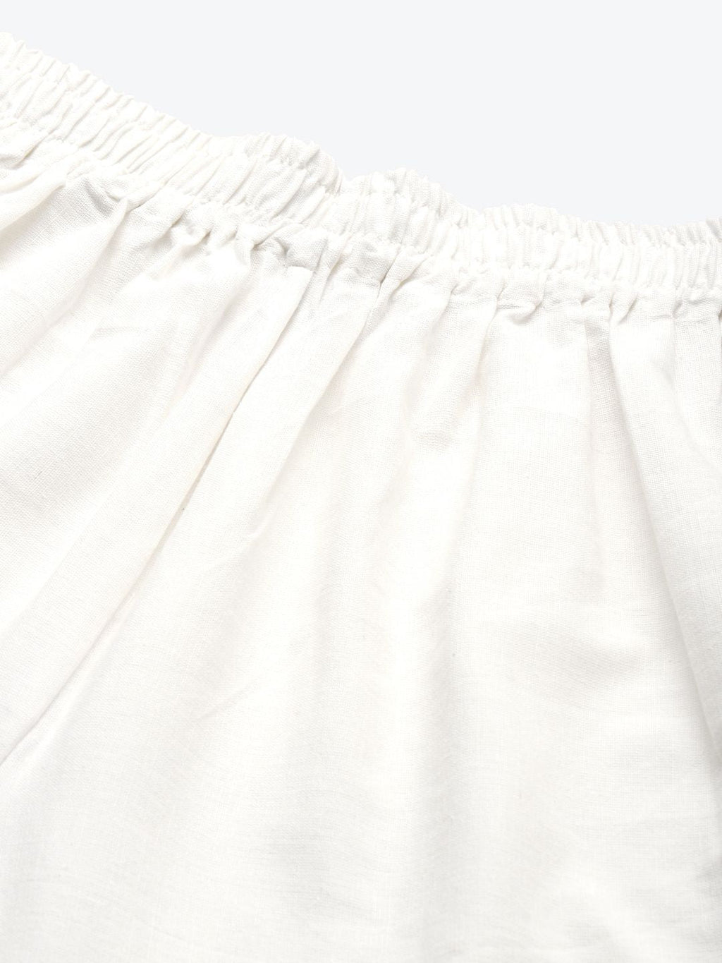 TAG 7 Women White Solid Hem Design Straight Palazzos | Grocsy