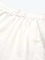 TAG 7 Women White Solid Hem Design Straight Palazzos | Grocsy