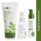 Plum Green Tea Face Wash, Serum And Moisturizer Trio With SPF 50 PA+++ For Acne Prone & Oily Skin | Grocsy