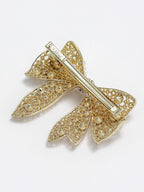 Panash Women Gold-Toned & White Embellished Bow-Shaped Alligator Hair Clip | Grocsy