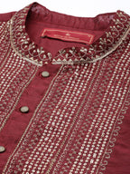 House of Pataudi Men Yoke Design Long Sleeves Jashn Kurta | Grocsy