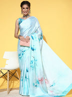 Saree Mall Floral with Printed Border Saree | Grocsy