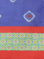 Saree Mall Blue & Off-White Dyed Effect Saree | Grocsy