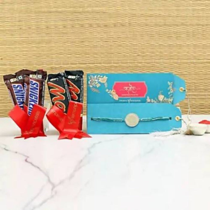 Hulk Metal Rakhi with Mars & Snickers Chocolate | Grocsy