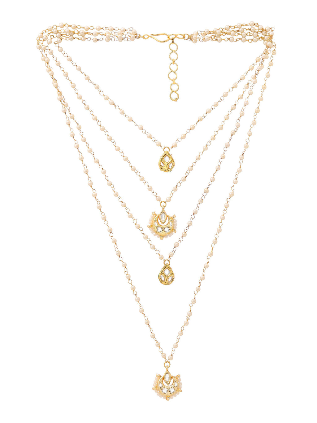 Ruby Raang Gold Kundan Layered Necklace | Grocsy