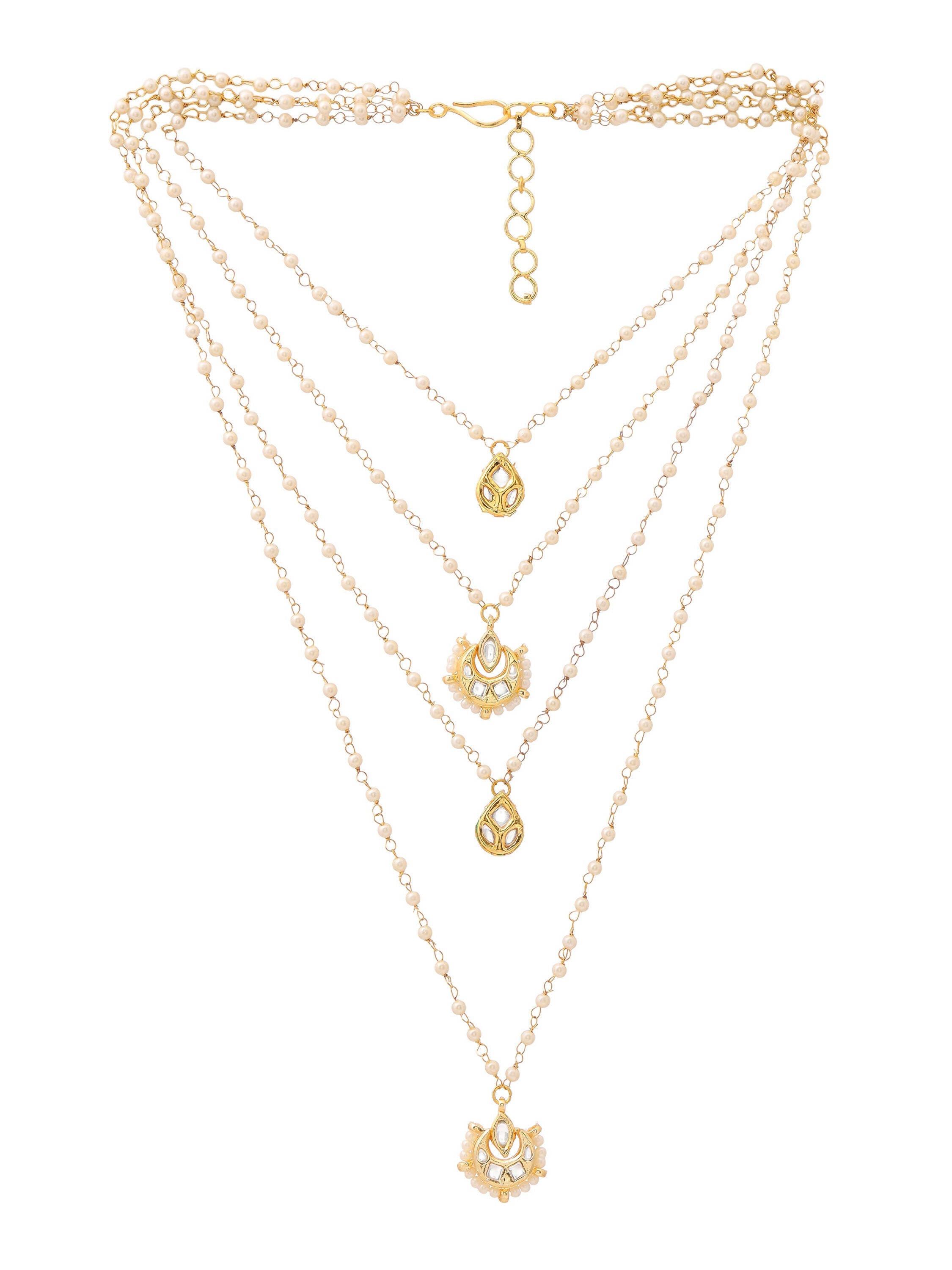 Ruby Raang Gold Kundan Layered Necklace | Grocsy