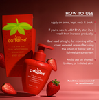 mCaffeine 11% AHA-BHA Skin Smoothening Strawberry Body Lotion | Grocsy