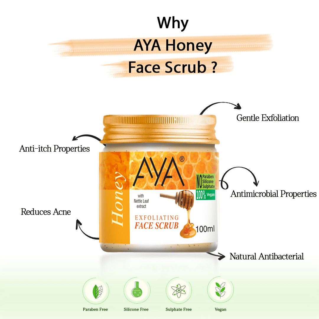 AYA Honey Exfoliating Face Scrub | Grocsy