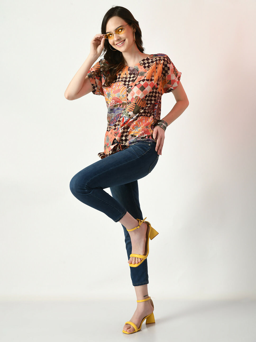 Myshka Women's Multi Printed Top | Grocsy