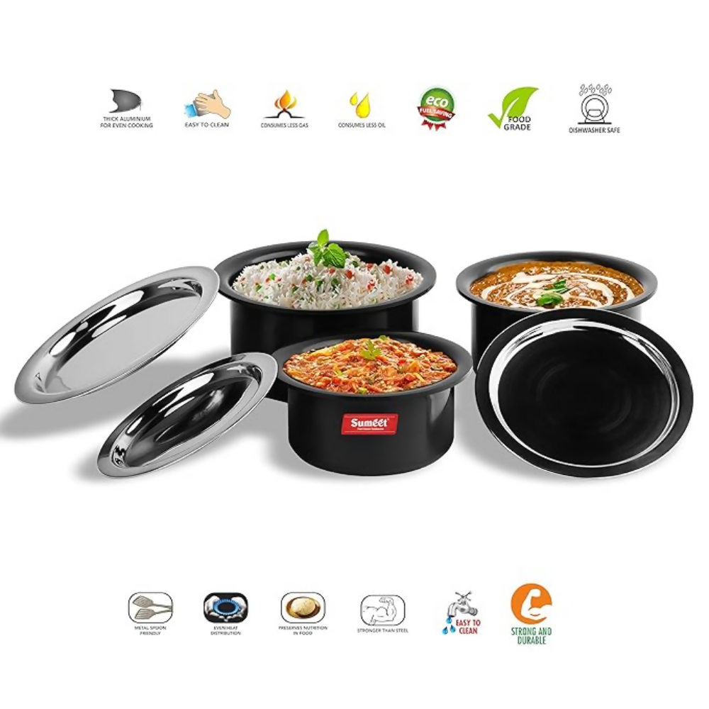 Sumeet Aluminium Cookware Set With Lid | Grocsy