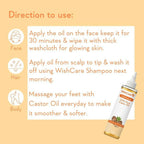Wishcare Cold Pressed Extra-Virgin Coconut Oil & Castor Oil Combo | Grocsy