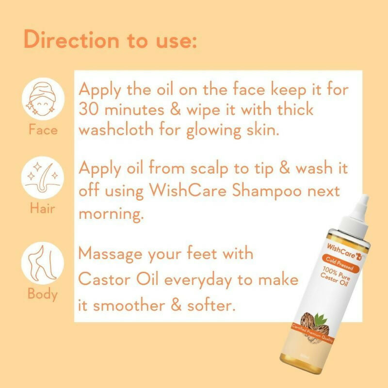 Wishcare Cold Pressed Extra-Virgin Coconut Oil & Castor Oil Combo | Grocsy