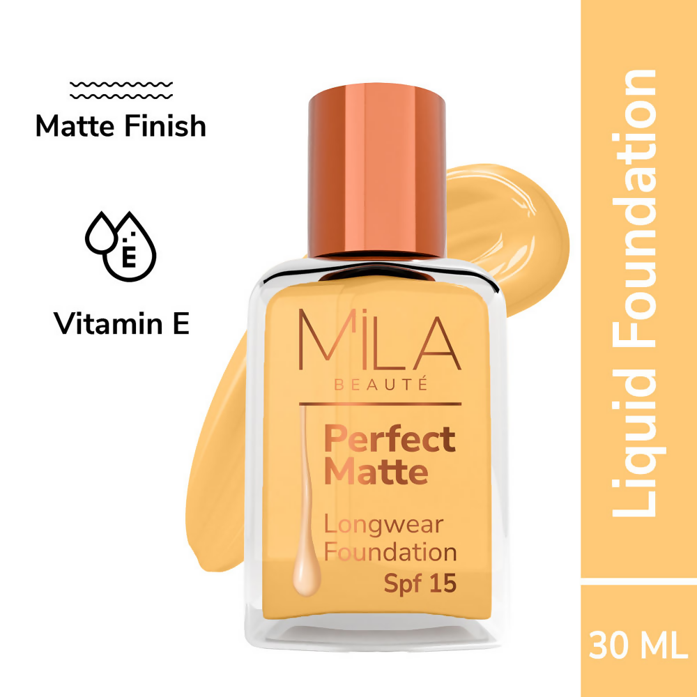 Mila Beaute Perfect Matte Longwear Foundation with SPF 15 & Oil Control Formula - Natural | Grocsy
