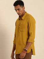 Mustard Men Rayon Boxy Opaque Casual Shirt - Mahotsav | Grocsy