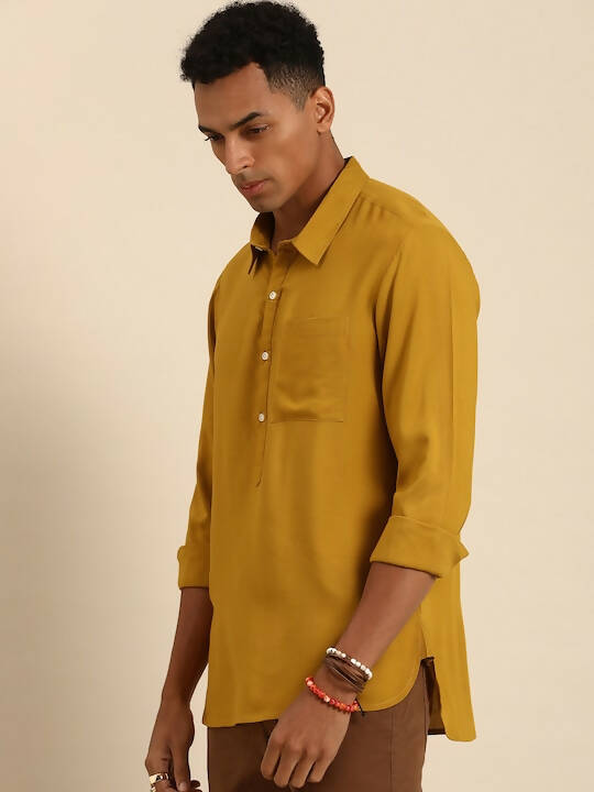 Mustard Men Rayon Boxy Opaque Casual Shirt - Mahotsav | Grocsy