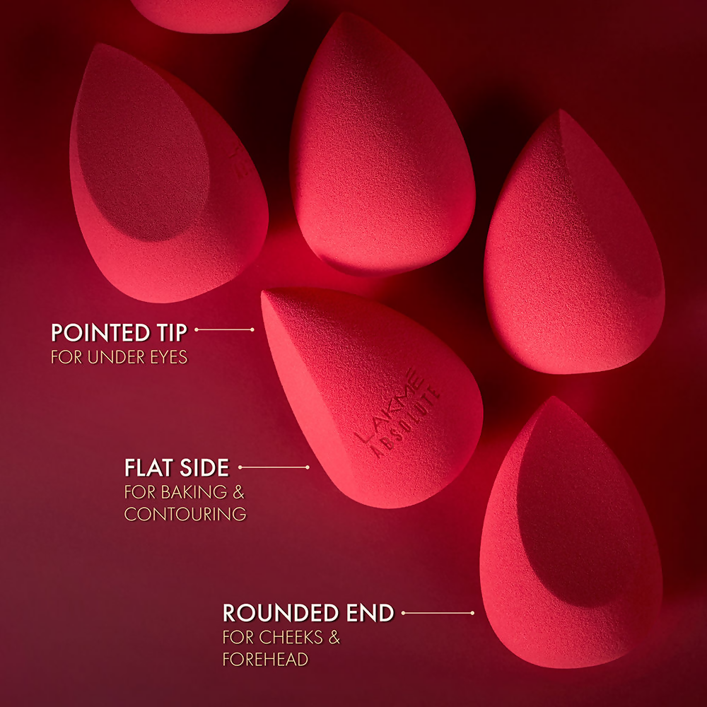 Lakme Absolute Makeup Master Tools - Dual Ended Sided Beauty Blender | Grocsy