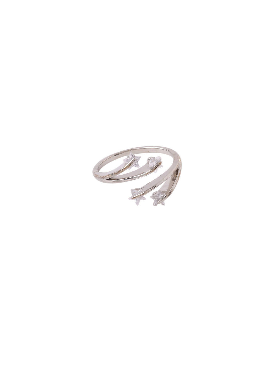NVR Women's Stylish Latest Silver Plated Ring With Ad Stones | Grocsy