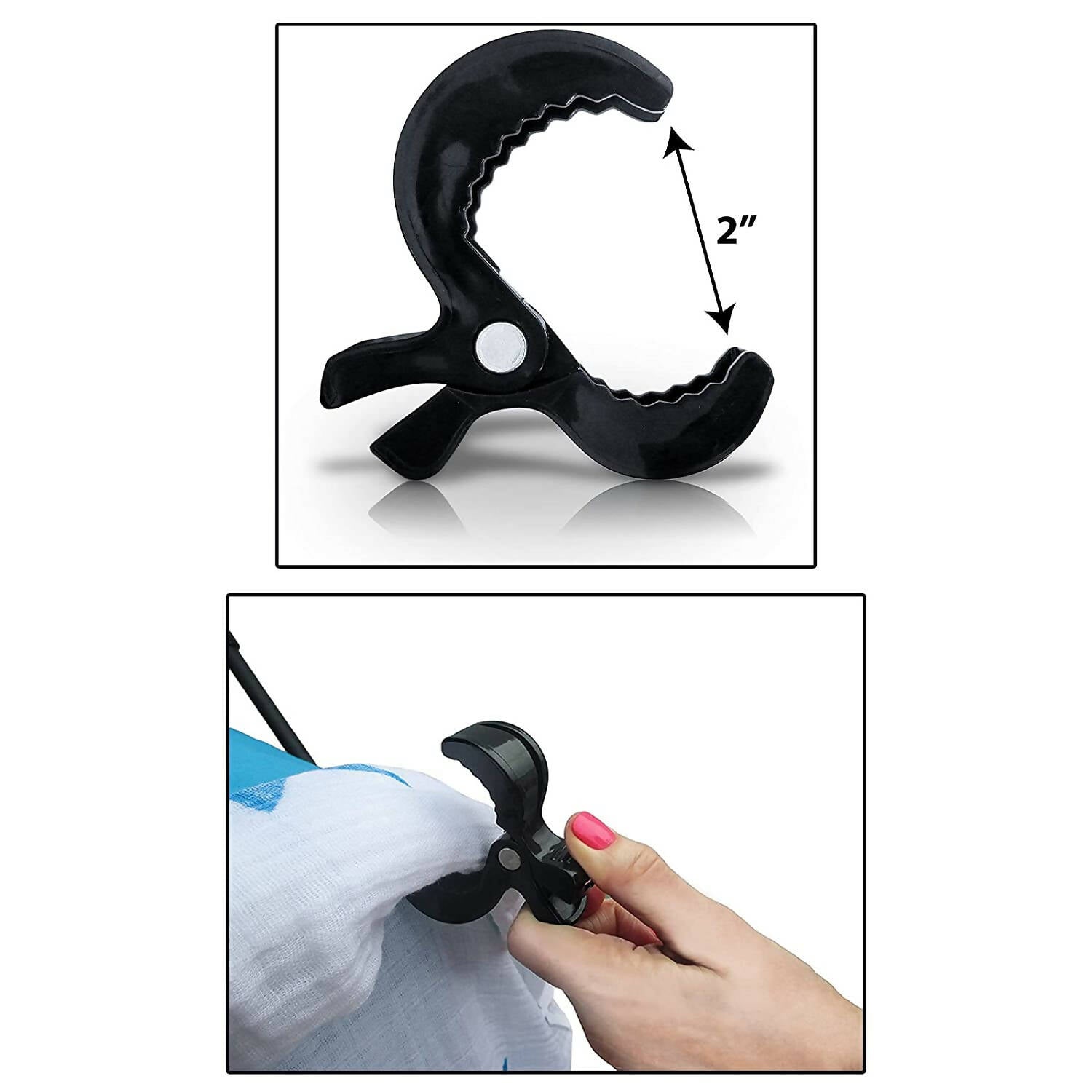 Safe-O-Kid Baby Stroller Seat Cover Clips For Protection & Safety for kids- Black | Grocsy