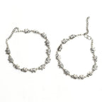 Mominos Fashion Kamal Johar Oxidised Elephant Design Silver Anklets | Grocsy