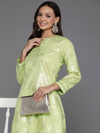 Ahalyaa Women's Traditional wear Kurta Set - Green | Grocsy