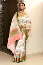 Joban Fashion Multicolor Saree Kataan Rainbow Digital Print With Embroidery | Grocsy