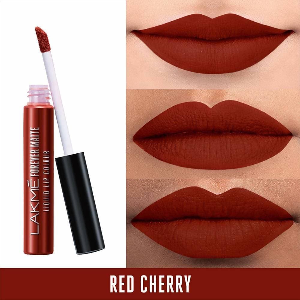 Lakme Forever Matte Liquid Lip Colour - Red Cherry | Grocsy