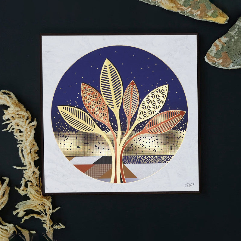 Tehzeeb Creations Golden Embossed Wall Painting | Grocsy