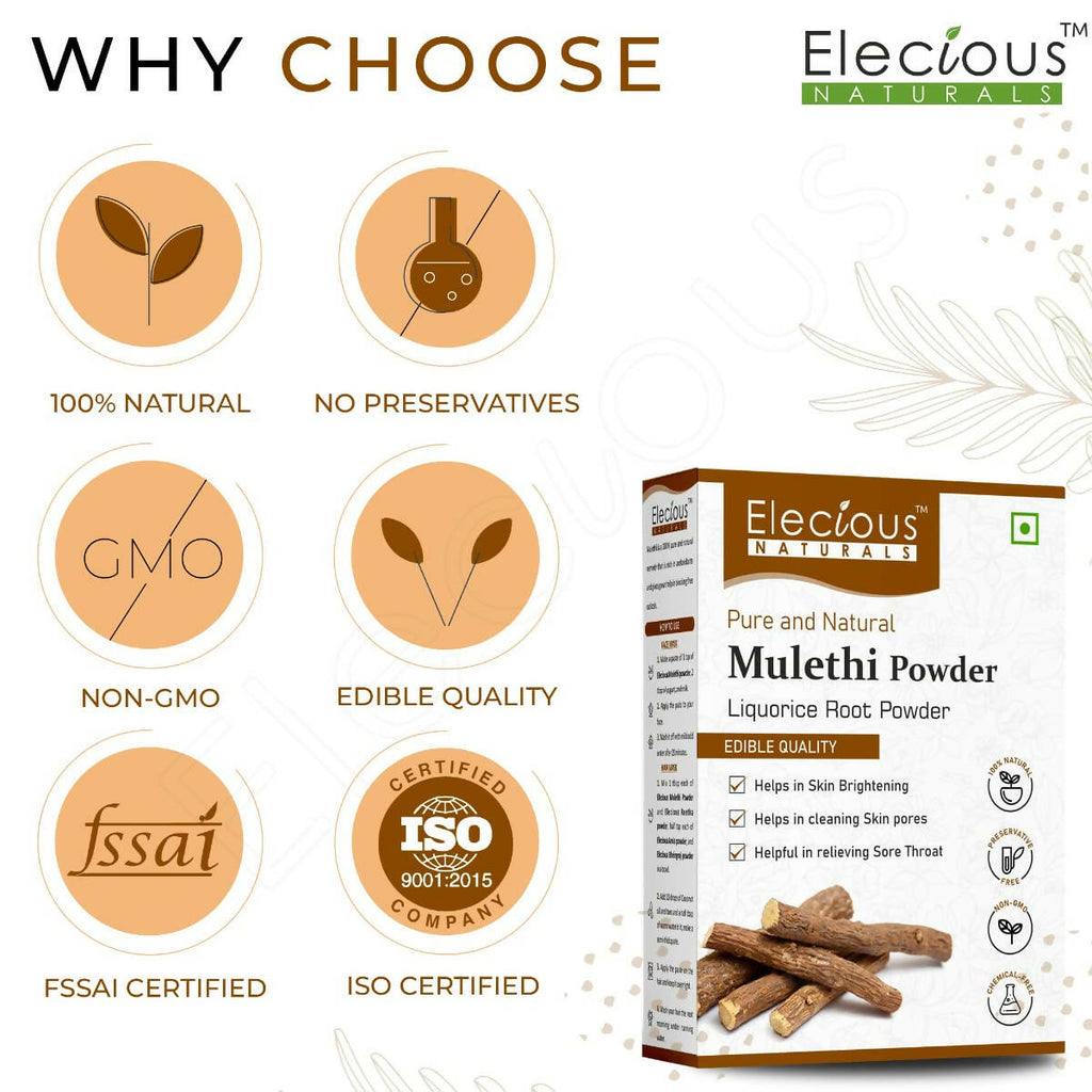 Elecious Naturals Mulethi Powder | Grocsy