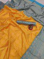 DEIANA'S Beautiful Designer Golden zari Soft Lichi Silk Saree - Yellow | Grocsy