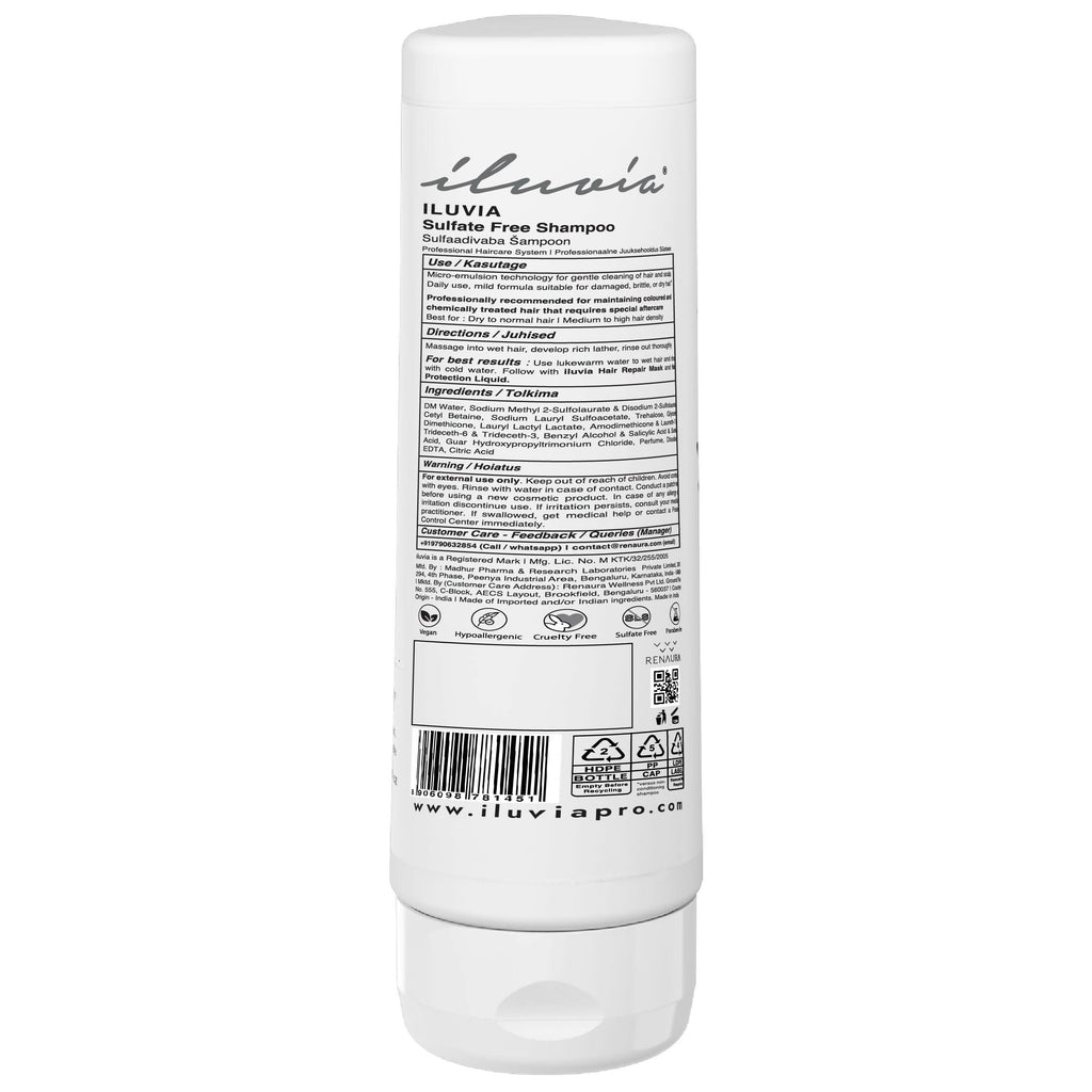 iluvia Professional Sulphate Free Shampoo | Grocsy