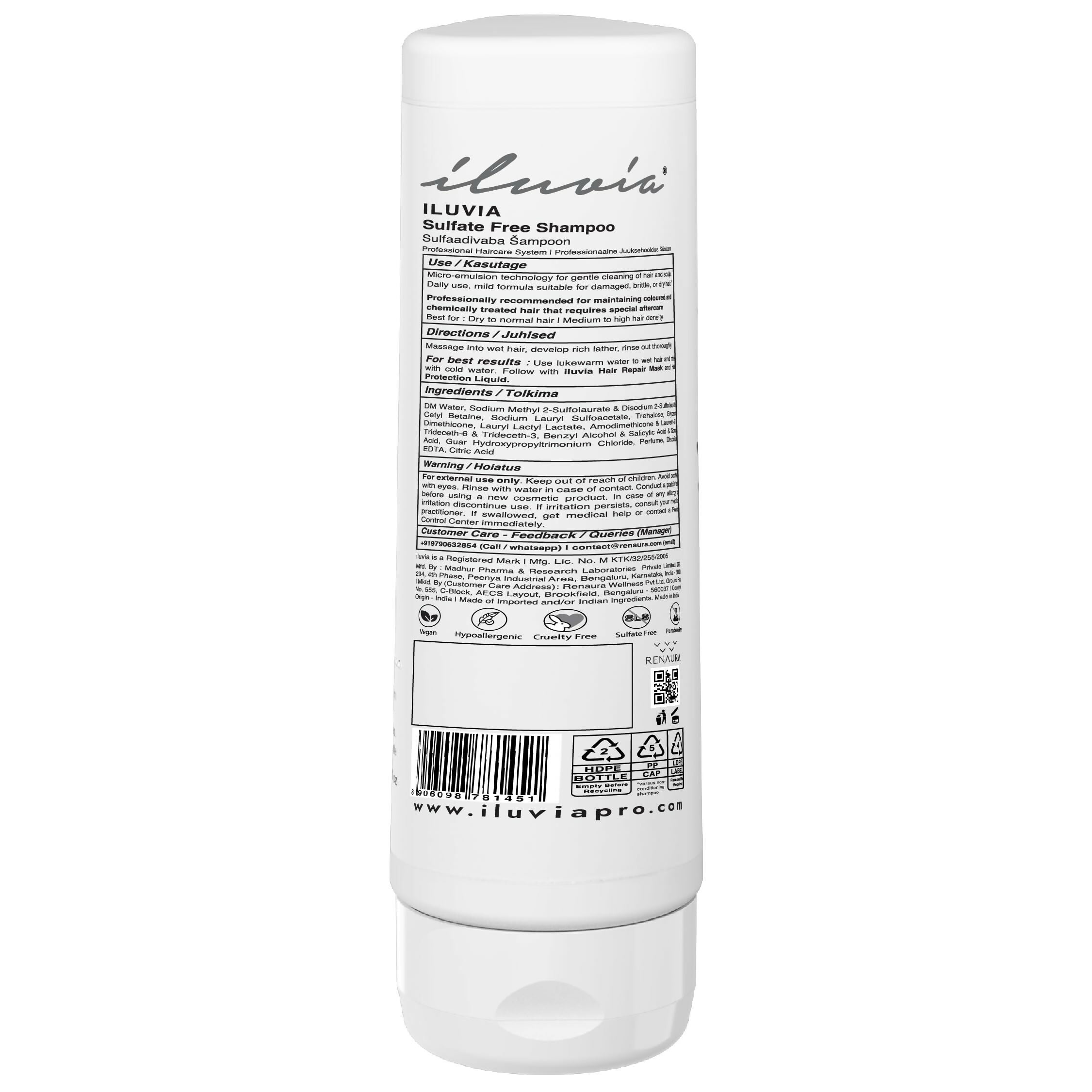 iluvia Professional Sulphate Free Shampoo | Grocsy