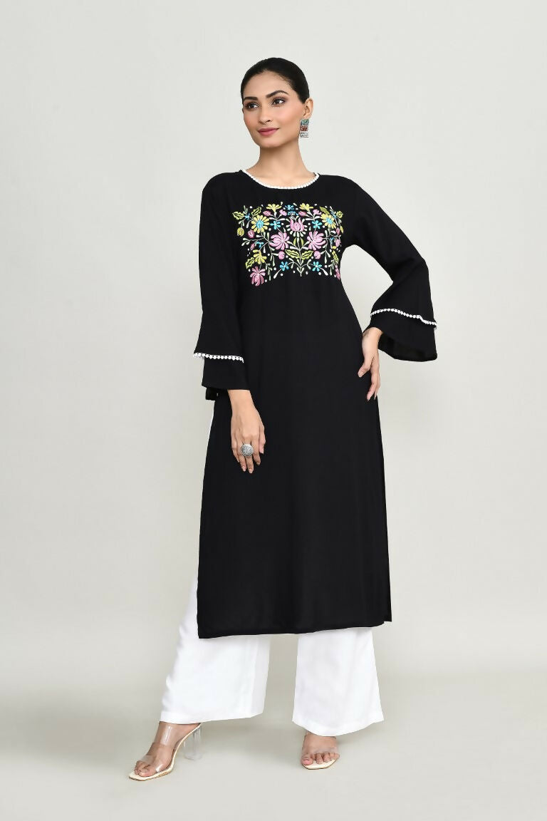 Joban Fashion Black Rayon Tunic | Grocsy
