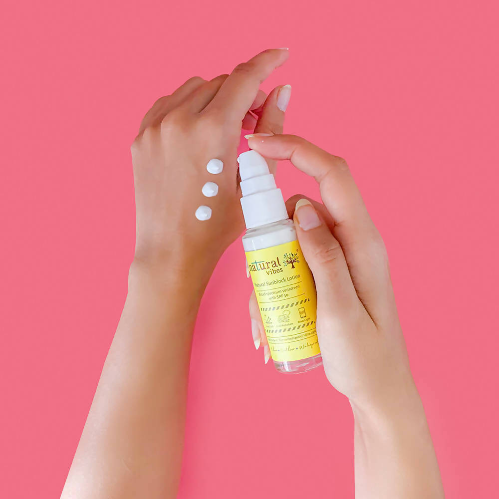 Natural Vibes Sunscreen Lotion with SPF 30 | Grocsy
