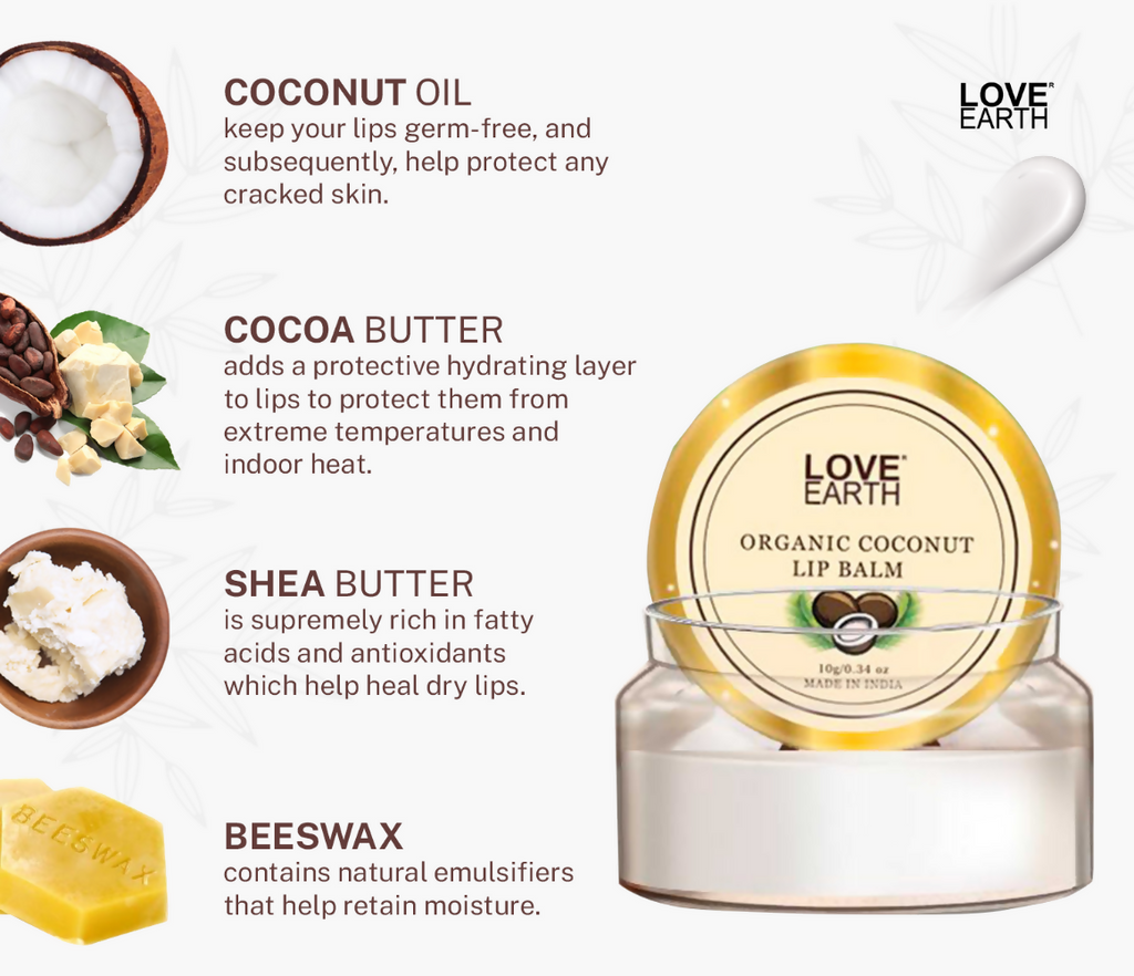 Love Earth Organic Coconut Lip Balm | Grocsy