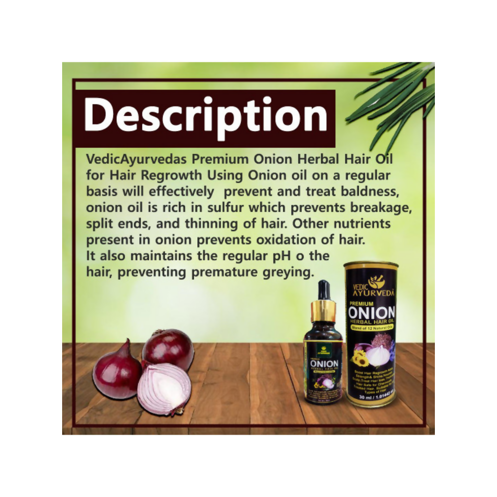 VedicAyurveda Onion Hair Oil for hair | Grocsy