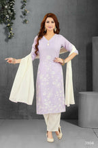 Joban Fashion Lilan Cotton Lylac Color Kurta Set | Grocsy