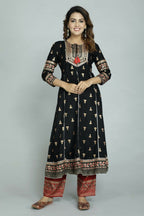 Alvano Alvano Women's Stylish Rayon Anarkali Kurta with Pant and Dupatta Set | Grocsy