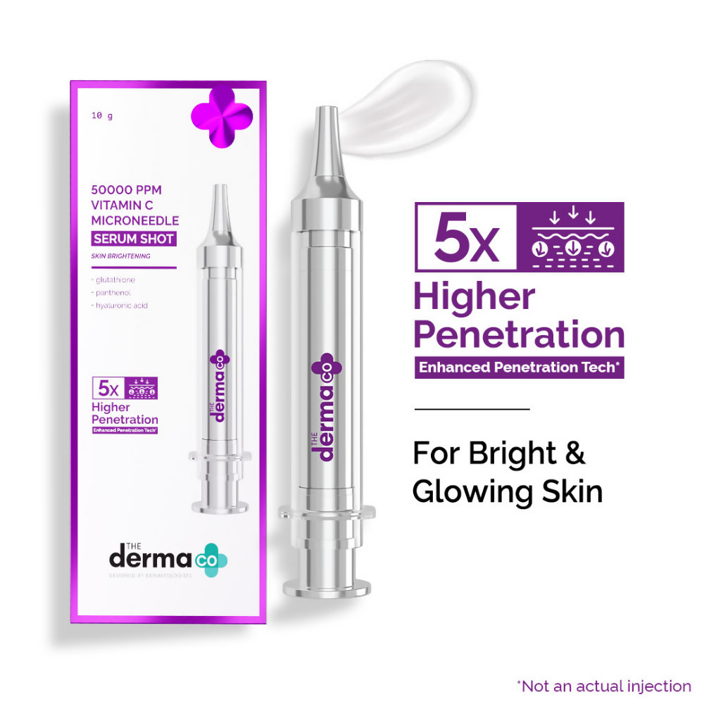 The Derma Co 50000 PPM Vitamin C Microneedle Face Serum Shot for Bright & Glowing Skin | Grocsy