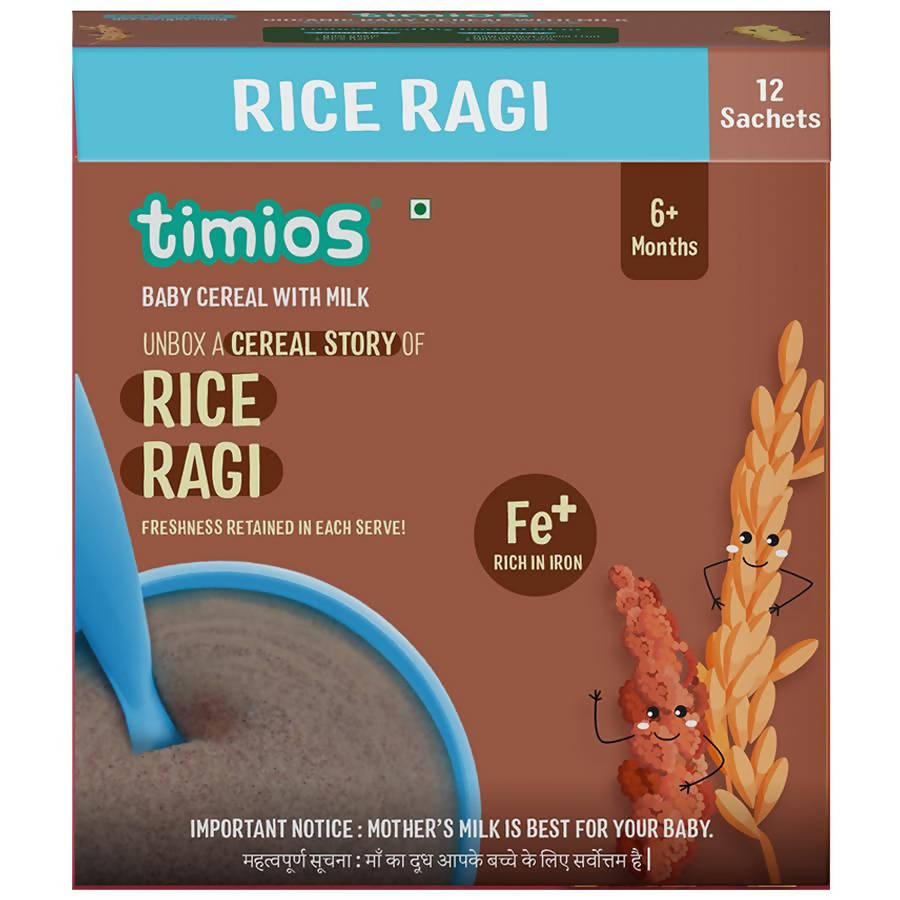 Timios Organic Rice Ragi Baby Cereal | Grocsy