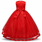 Asmaani Baby Girl's Red Color Satin Full Length Party Frock (AS-DRESS-22061) | Grocsy
